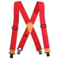 thumbnail image 5 of 2 inch Casual Men Women Partial Elastic Tradesperson's Red Suspenders For Wedding, 5 of 6