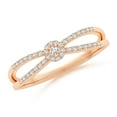 thumbnail image 2 of ANGARA Natural Diamond Cluster Split Shank Promise Ring in 14K Rose Gold for Women (Size-1.6mm| Color-G| Clarity-VS2) | April Birthstone, Anniversary, Jewelry Gift for Women | Natural Diamond Ring, 2 of 9