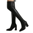 thumbnail image 7 of Tawop Boots for Women Knee High High Heel Winter Pointy Toe Fall Black Boots, 7 of 7
