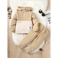 thumbnail image 3 of 4T Toddler Baby Boys Clothes Baby Boys Outfits 4T Baby Boys Long Sleeve Hooded Top Pants 2PCS Set Apricot, 3 of 7