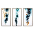thumbnail image 2 of Designart "Heartbeat Rhapsody Turquoise and Gold Ink Cloud I" Abstract Painting Framed Wall Art Set Of 3 - Turquoise Modern Frame Gallery Wall Set For Home Decor, 2 of 6