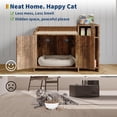 thumbnail image 6 of Wooden Cat Litter Box Cabinet - Storage Shelf and Double Door - Hidden Anti-Dog Design - Retro Style Side Table - Fits Most Litter Boxes,Rustic Brown, 6 of 6