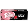 Dr Pepper Zero Sugar Strawberries and Cream Soda Pop, 12 fl oz, 12 Pack