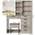 thumbnail image 5 of Ktaxon Vanity Table Set with Charging Stationfor Bedroom Makeup Dressing Table with Sliding Mirror,Gray, 5 of 9