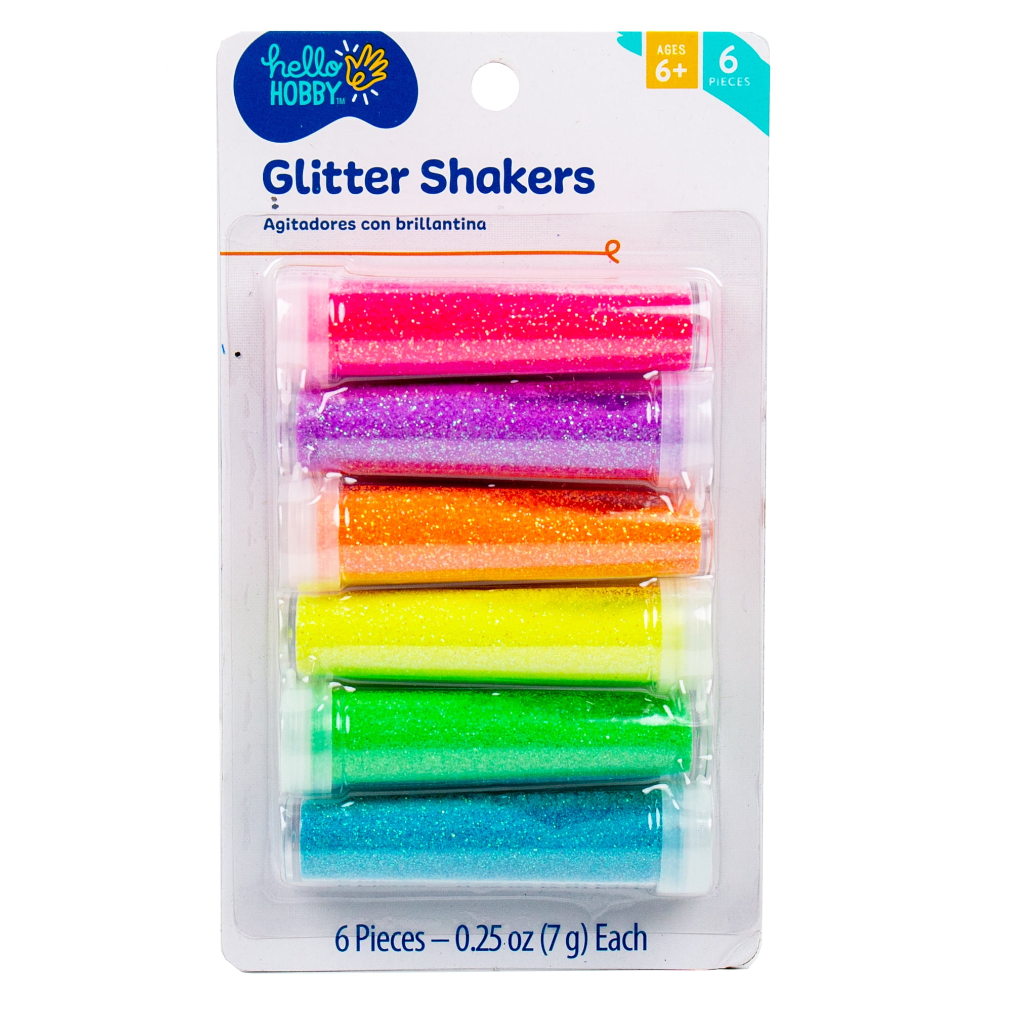 Hello Hobby Neon Glitter Shakers, 6-Pack