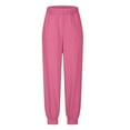 thumbnail image 5 of LLYwey Wide Leg Pants for Women Ladies Solid Color Pocket Corset High Waist Sweatpants Long Pants New Full Length Pants Trousers Regular Fitted Pinks S, 5 of 5