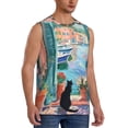 thumbnail image 2 of Kdxio Coastal Cat By The Window for Men's Muscle T-shirt,Sleeveless for Workout Running Athletic Gym Lounge Casual, 2 of 5