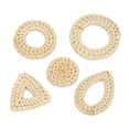 thumbnail image 4 of simhoa 1Pair Natural Wicker Rattan Earrings DIY Findings Round Triangle, 4 of 8