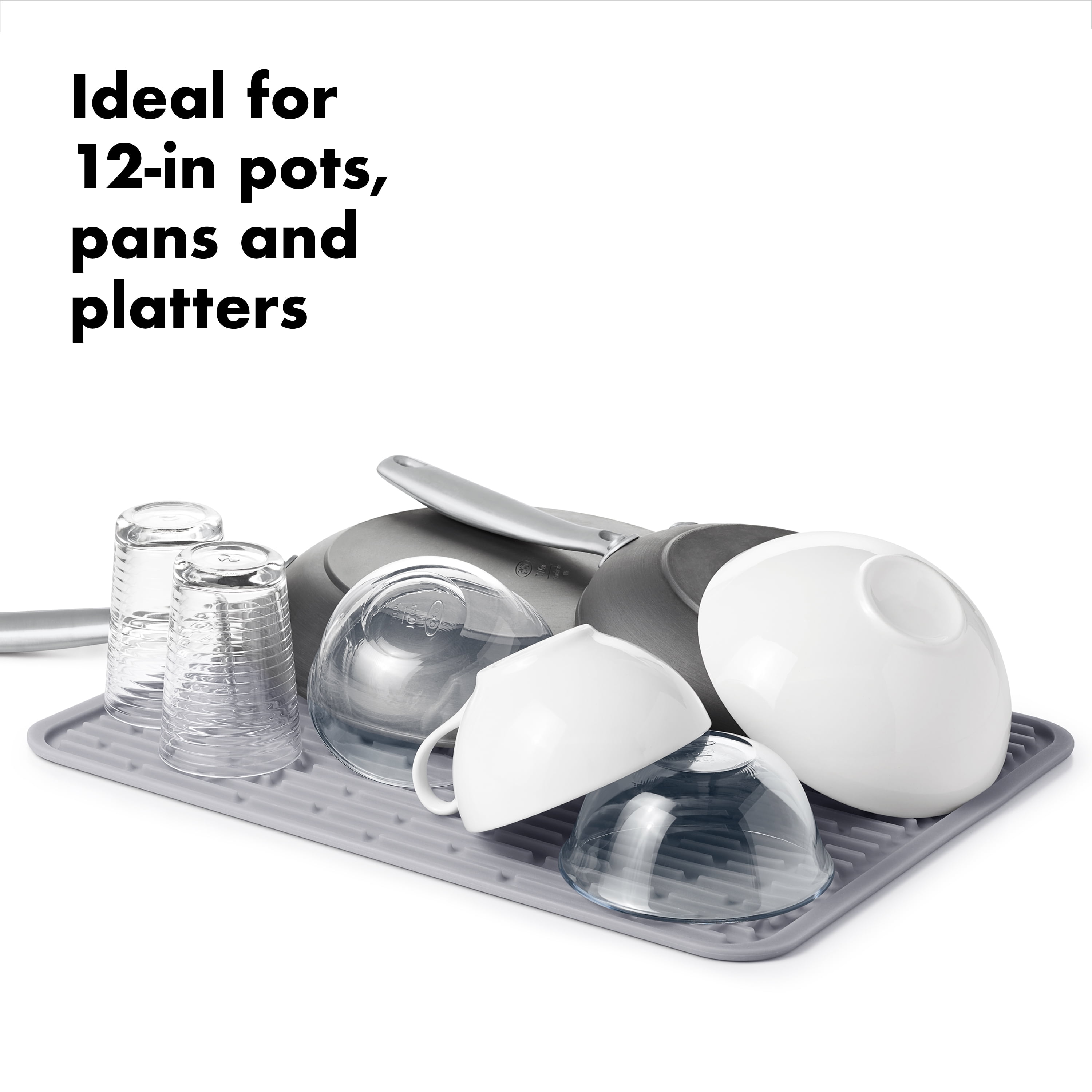 (3 pack) OXO Large Silicone Drying Mat, 16.75-In x 12.5-In, Gray