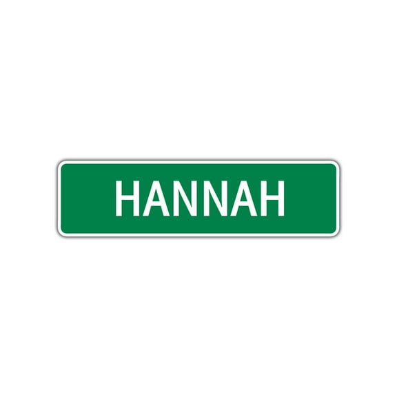 Hannah Girls Children Indoor Outdoor Unique Wall Novelty Name Letter Printed Plaque Decoration Label Aluminum Metal Sign 4"x13.5"