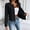 Black, variant on Women Crew Neck Open Front Cropped Blazer Long Sleeve Stretch Solid Fashion Casual Ladies Daily Outerwear