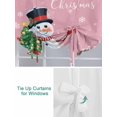 thumbnail image 3 of Pink Snowman Christmas Tie Up Curtains for Windows 45 Inch Length Balloon Curtains Kitchen Adjustable Balloon Window Shade Gifts Xmas Tree Winter Snowflake Tie Up Bathroom Curtain Window 34"x45", 3 of 6