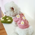 thumbnail image 1 of Dog Sweaters for Small Dogs Girl Daisy Style Plush Round Neck Flowers Sweater Autumn Winter Warm Puppy Girl Fleece Sweater for Small Medium Dogs, 1 of 8