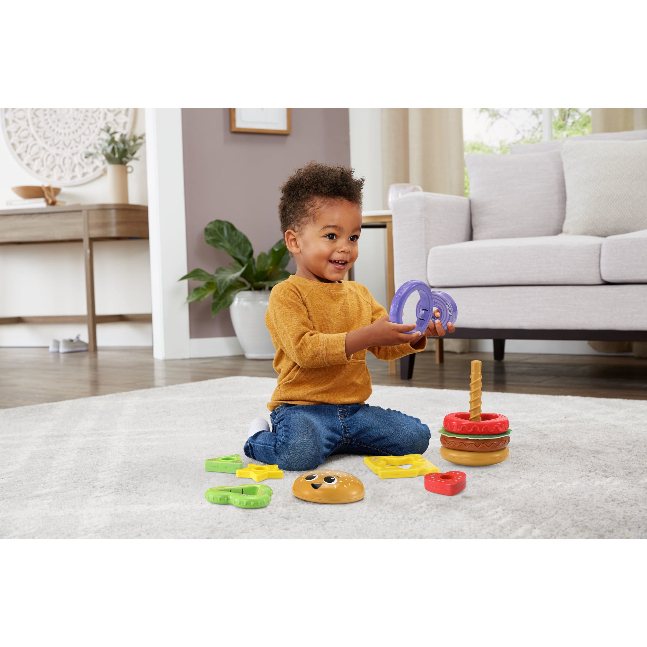 LeapFrog 4-in-1 Learning Hamburger Plastic & fabric Plastic, Fabric with Accessories, Baby and Toddler Toys