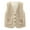 Beige, variant on Women's Fall Winter Vest 2025 Trendy Sleeveless Sherpa Jacket Button Down Open Front Fuzzy Warm Outerwear