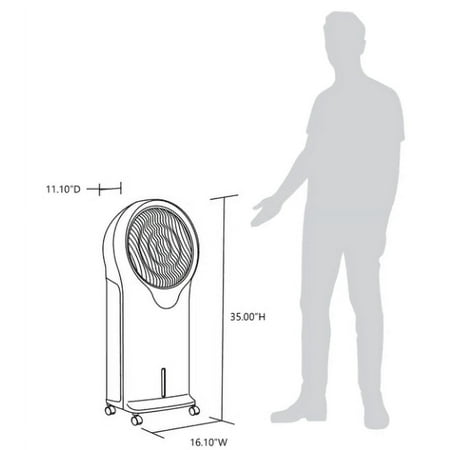 NewAir - 470 CFM Evaporative Air Cooler and Cooling Fan with CycloneCirculation - White