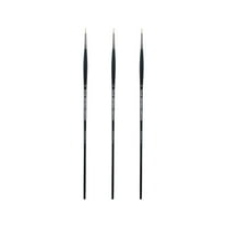 Creative Mark Imperial Professional Chungking Hog Bristle Brush- Round #0 - Pack of 3 Handmade Long Handle Oil Paint Brushes for Artists, Nickel-Plated Brass Ferrules, Stiff yet Soft Natural Bristles