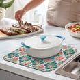 thumbnail image 2 of Pioneer Flower Floral Print Pattern Kitchen Dish Drying Mat 1 Pack, Ultra Absorbent Microfiber Drainer Mat, 16"x18", 2 of 6