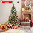 thumbnail image 4 of Patiojoy 5FT Pre-lit Artificial Christmas Tree Pre-decorated Hinged Xmas Tree with 450 Branch Tips 200 LED Lights 8 Light Modes, 4 of 10