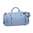 thumbnail image 4 of Bolsa de viaje de lona, ​​portátil, para llevar en el gimnasio, deportiva, con funda para carrito Azul, 4 of 9