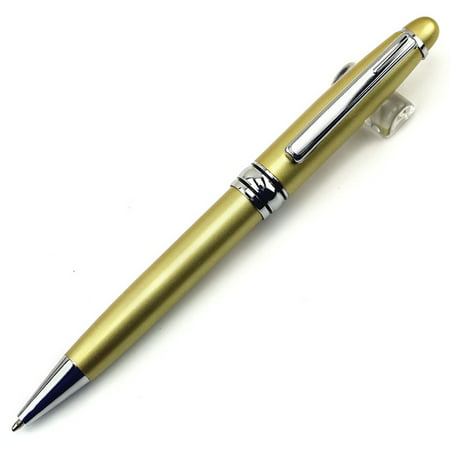 Exquisite Metal Spinning Pen School Office Supplies Gift Golden with silver clip