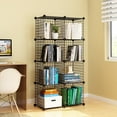thumbnail image 2 of KOUSI 14"x14" Wire Cube Storage, Metal Grid Organizer, 8-Cube Modular Shelving Unit, Stackable Bookcase, Ideal for Living Room, Bedroom, Office, Garage, 2 of 7