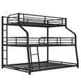 thumbnail image 3 of Metal Twin XL/Full XL/Queen Triple Bunk Beds Frame with Long and Short Ladder & Full-Length Guardrail, Space-Saving, No Box Spring Needed, Noise Free, 3 of 7