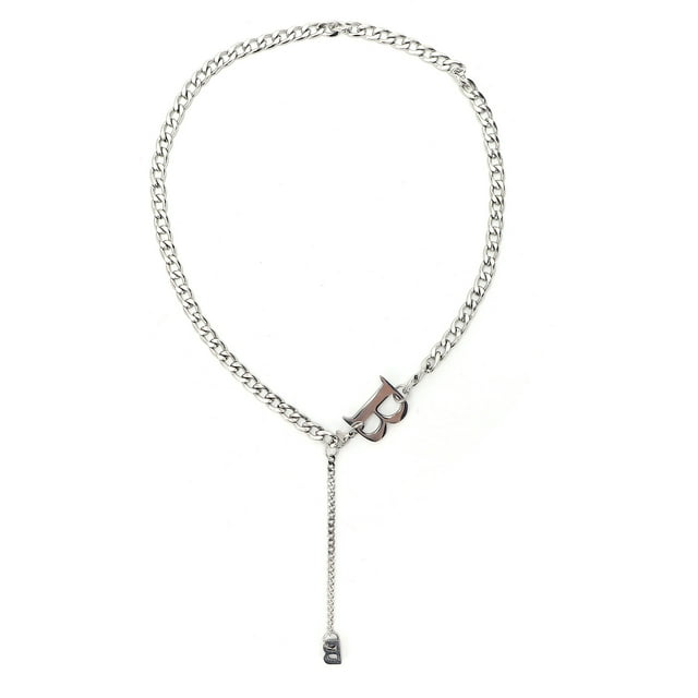 Collar con colgante de letra, joyería de cuello con letra B de acero de titanio, collar elegante, rendimiento confiable Jadeshay A