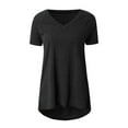 thumbnail image 2 of Qiylii Women's Short Sleeve T Shirt Plus Size Tops Casual V Neck Tunic Loose Blouse,Plus Size S-5XL, 2 of 4