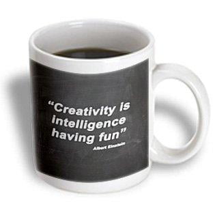 

3dRose Creativity is intelligence having fun quote Ceramic Mug 11-ounce