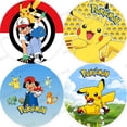 thumbnail image 2 of Fondo redondo para fiesta, tema de Pokémon, fondo para cumpleaños, cubierta elástica, decoración redonda para niños, bola amarilla para mascotas, Pikachu, accesorios, pancarta, 2 of 4