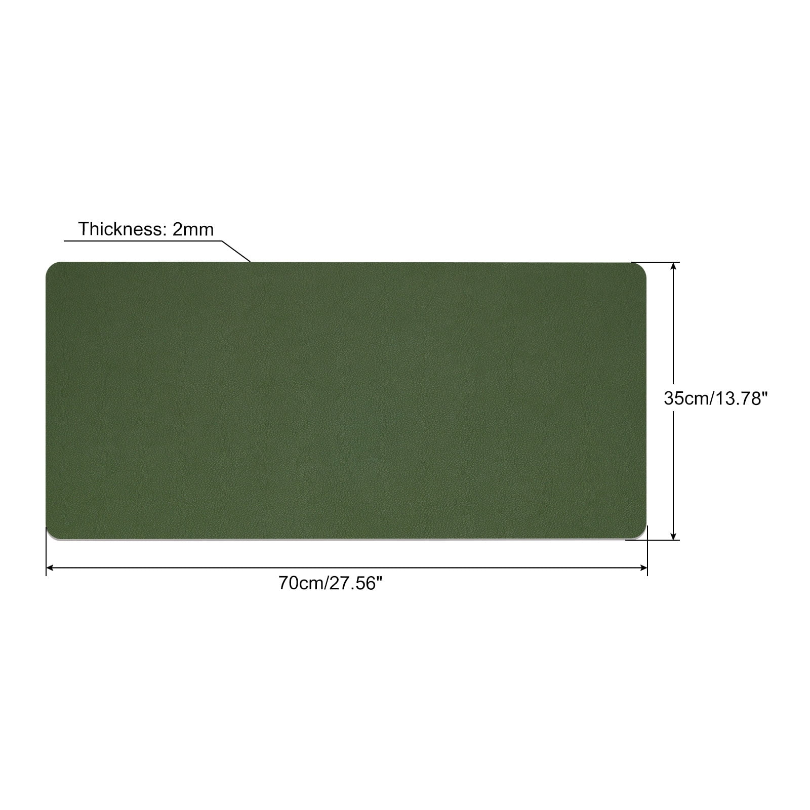 Unique Bargains Protector PU Leather Dual Side Mouse Pad Mat for Office Home Green/Gray 28"x14"