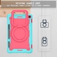 thumbnail image 2 of elitegadget Case for Amazon Fire Max 11 inch Tablet (13th Generation, 2023 Release) Hybrid Shockproof 360 Rotating Ring Stand Case with Shoulder Straps + 1 Film Screen Protector (Teal/Pink), 2 of 5