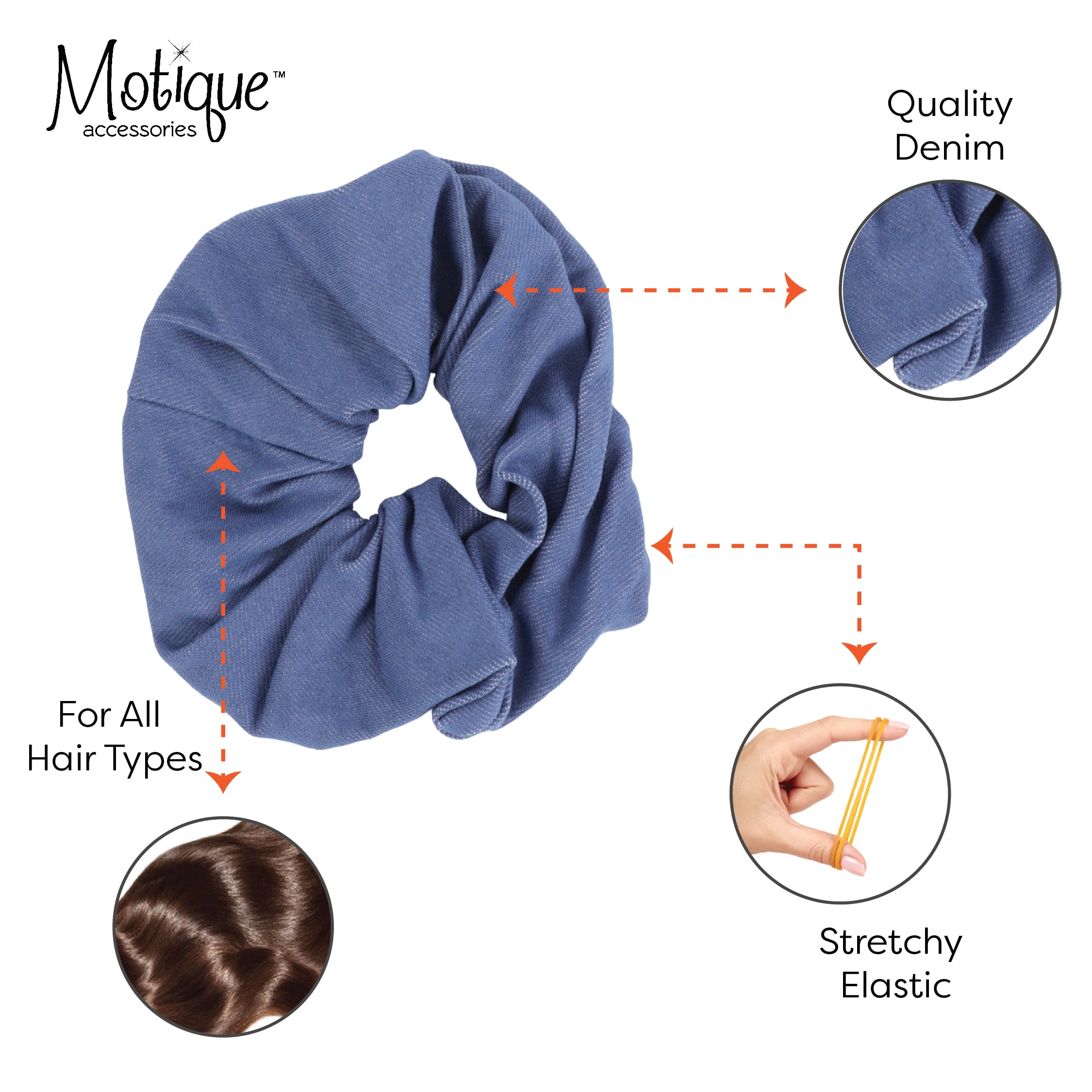 ☆GLOWNY☆ G DENIM SCRUNCHIE 2 Colors Jumbo Denim Scrunchie (Two Blue) - Walmart.com