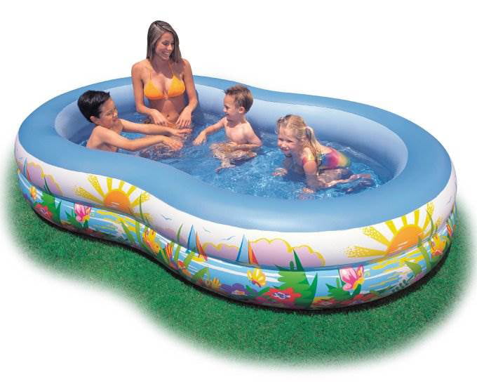 2 Pack Intex 103" x 36" x 18" Swim Center Inflatable Paradise Seaside Kid Pool 