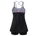 thumbnail image 5 of Danhjin Womens Tankini Swimsuits Athletic Two Piece Tummy Control Bathing Suits with Shorts American Flag Printed Modest Tank Tops Swimsuit, 5 of 6