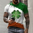 thumbnail image 3 of Camisetas Casuales Cuello Redondo Día de San Patricio Impresión Suéter, Manga Corta Blusa Deportiva para Hombres, 3 of 3