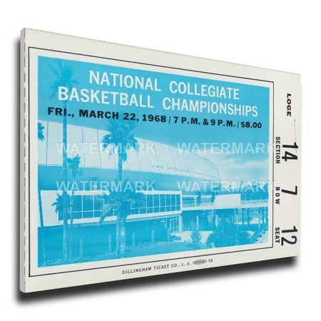 - 1968 NCAA Basketball Finals Canvas Mega Ticket - UCLA Bruins