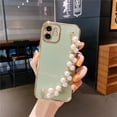 thumbnail image 1 of Funda de silicona chapada de lujo para iPhone, carcasa suave con cadena de pulsera de perlas para iPhone 13, 14, 12 Pro Max, 11, XS, X, XR, 7, 8 Plus, mini SE 2 Fivean unisex, 1 of 2