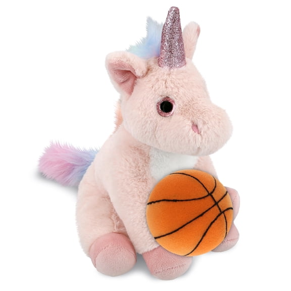 DolliBu Super Soft Pink Unicorn Stuffed Animal with Basketball Plush – Soft Huggable Unicorn, Adorable Playtime Plush Toy, Cute Fantasy Gift Plush Doll Animal Toy for Kids and Adults – 9 Inches