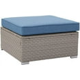 thumbnail image 4 of COSIEST Outdoor Furniture Wicker Oversized Ottoman with Heritage Blue Thick Cushion, 4 of 4