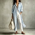 thumbnail image 4 of Bxsruta Womens Maxi Shirt Dress Long Sleeve Button Down Casual Casual Vacation Beachwear, 4 of 8