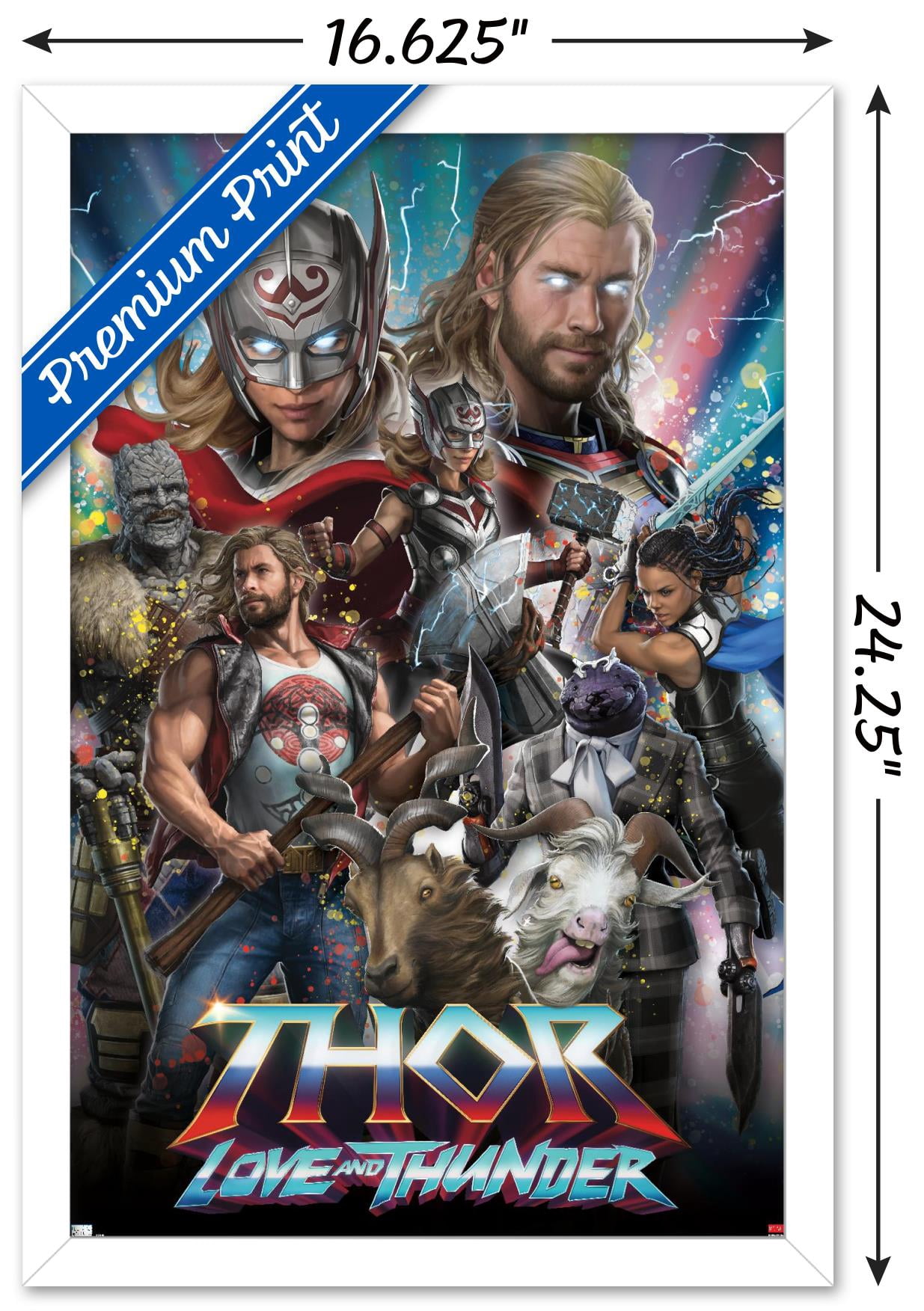 Marvel Thor: Love and Thunder - Amazing Wall Poster, 14.725" x 22.375" Framed