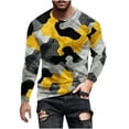 thumbnail image 2 of DDAPJ pyju Mens Camouflage T-shirts Long Sleeve Camo Casual Athletic Tee Shirt Lightweight Crewneck Pullover Tops Clearance Sale Yellow L, 2 of 5
