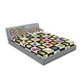 thumbnail image 2 of Ambesonne Black and White Fitted Sheet & Pillow Sham Set, Kitchen Fruits, Full, Multicolor, 2 of 2