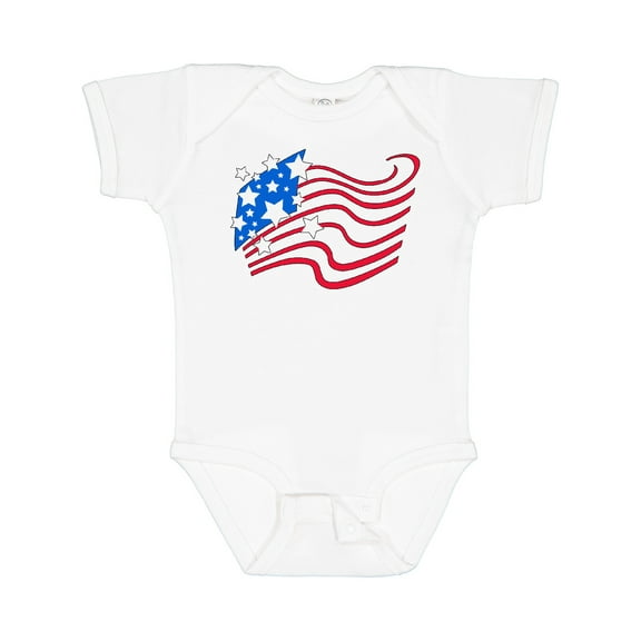 Inktastic Stylized American Flag Fourth of July Boys or Girls Baby Bodysuit