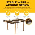 thumbnail image 4 of Japanese Style Table Cloths for 3 Foot Rectangle Tables, Dark Brown Rustic Owl Birds Tree Branches Patio Waterproof Elastic Fitted Tablecloths, Washable Rectangular Table Cover for Camping, 4 of 8