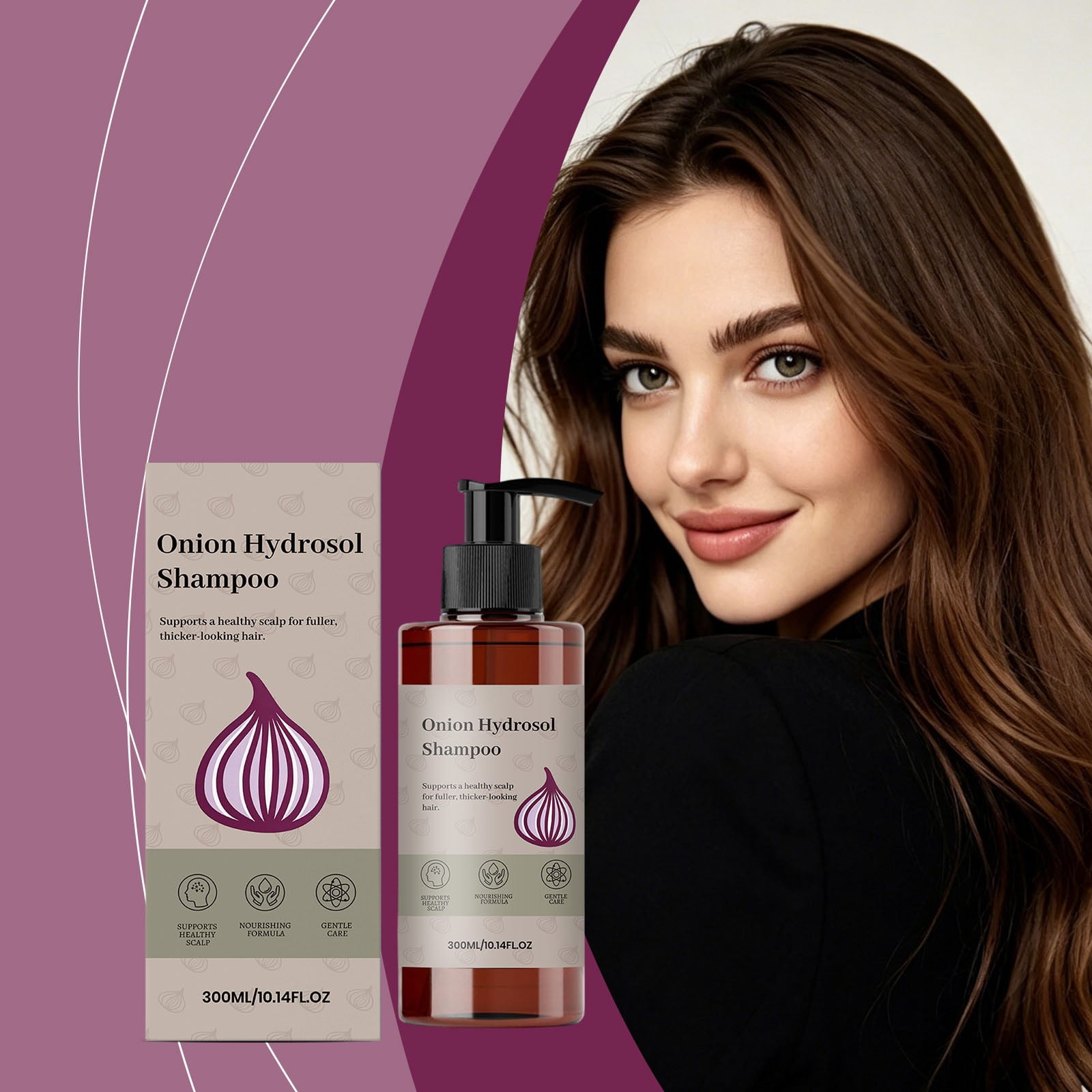 PiGOGI Onion Hydrosol Shampoo for Thinning Hair Supports Scalp Fuller Thicker 300ml