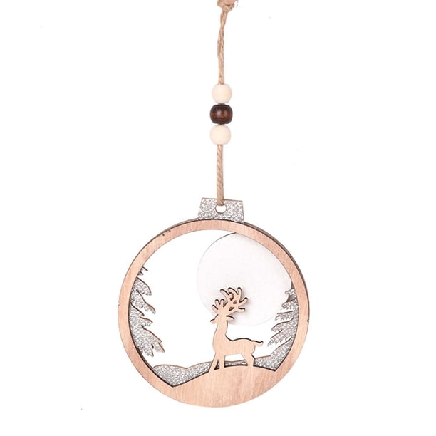 Xihbxyly Colgante de Árbol de Navidad, Diseño de Madera Tallada a Mano, Decoración Festiva, Decoración para Sala de Estar y Oficina, Perfecto para Árbol de Navidad, Tamaño 11,5 X 9 Cm, Juego de 1 Pie