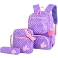 thumbnail image 4 of Mochila escolar con estampado de puntos para niños y niñas, morral escolar encantador, a la moda, 3 unidades por Set, 4 of 4